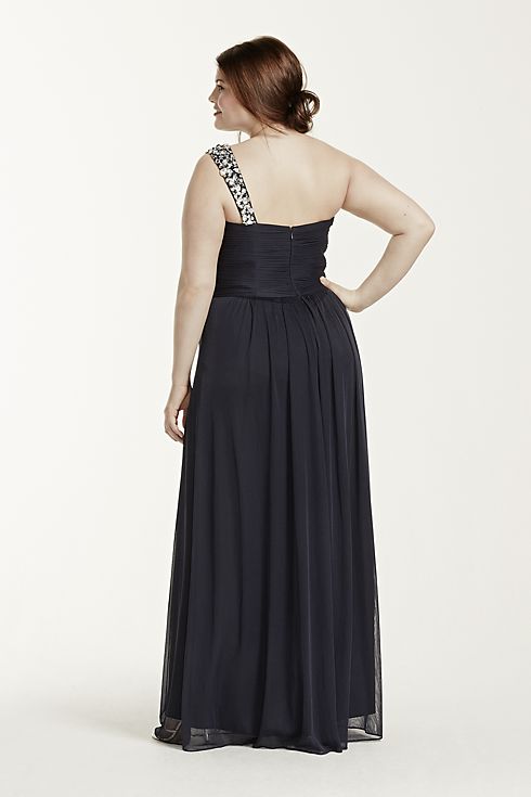 One Shoulder Beaded Long Jersey Dress Image 5