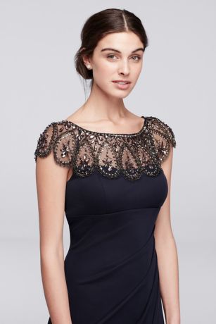 Xscape Beaded Cap Sleeves