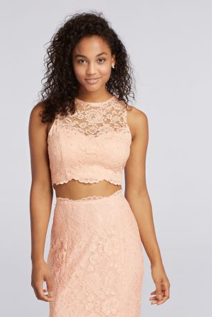 lace two piece dress prom