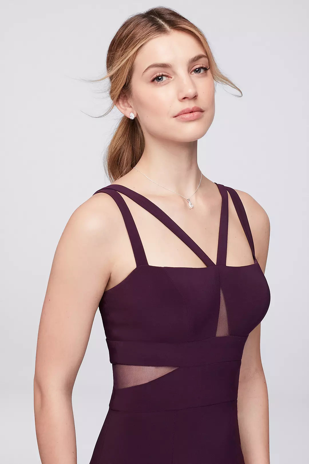 Strappy Matte Jersey Gown with Illusion Cutouts Image 3