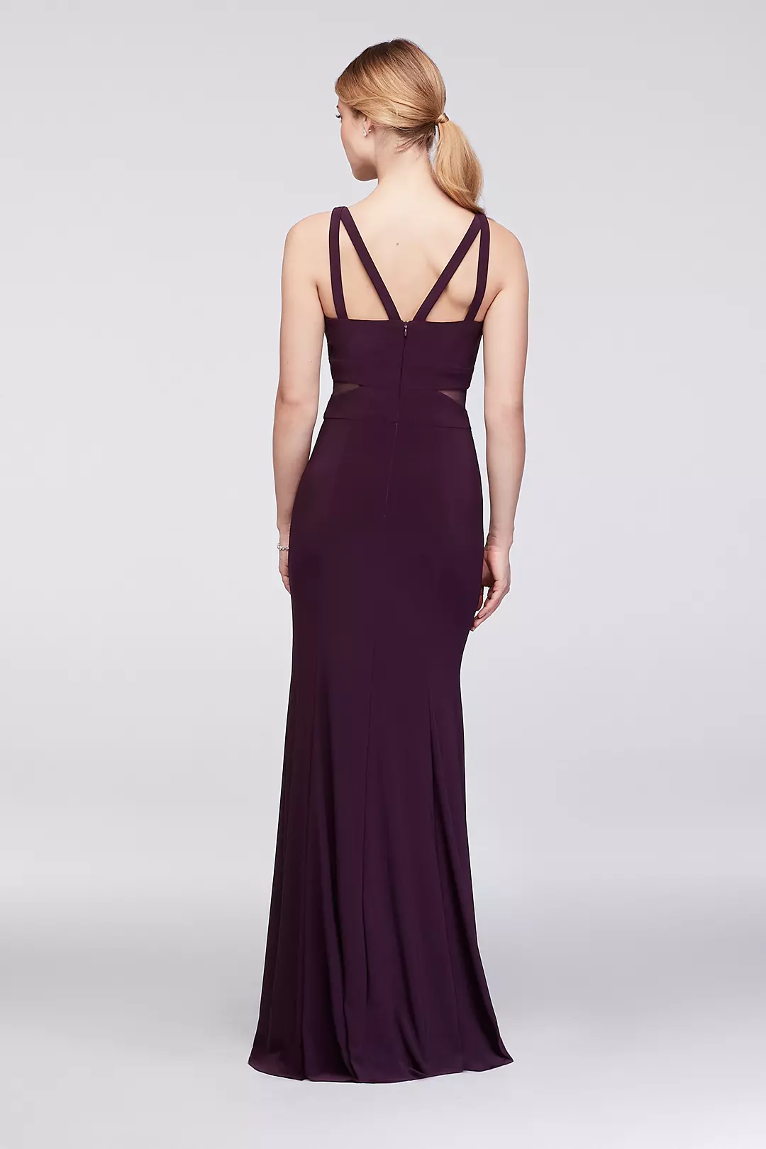 Strappy Matte Jersey Gown with Illusion Cutouts Image 2