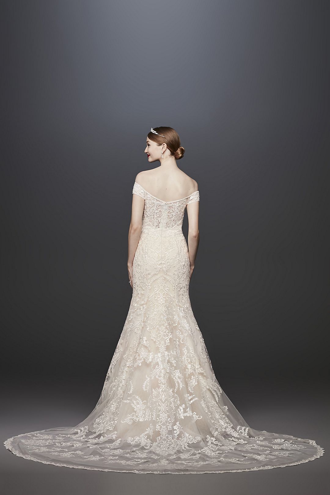 As-Is Beaded Lace Off-the-Shoulder Wedding Dress Image 2