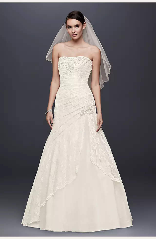Classy Plus Size Lace Wedding Dresses V Neck A Line Side Split