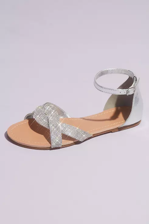 Twisted Vamp Micro Crystal Flat Sandals Image 1