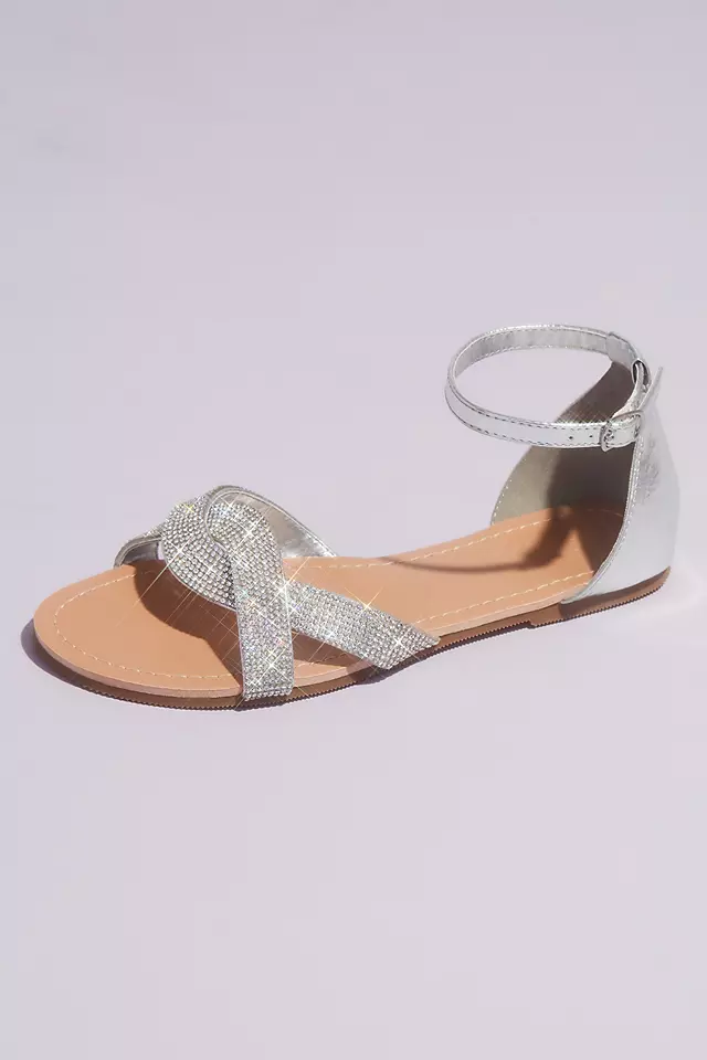Twisted Vamp Micro Crystal Flat Sandals Image