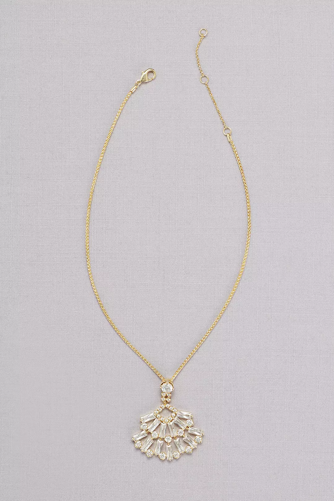 Crystal Baguette Pendant Necklace Image