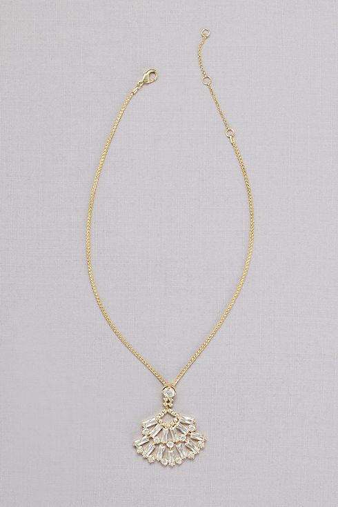Crystal Baguette Pendant Necklace Image 1