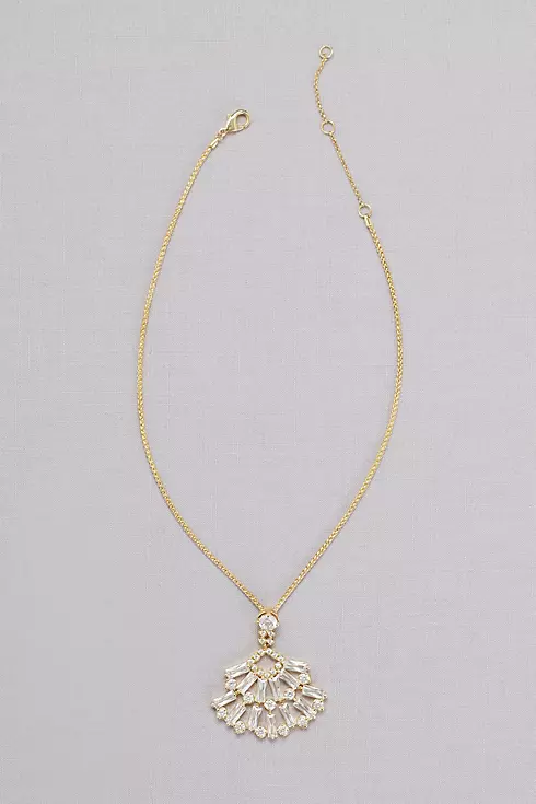 Crystal Baguette Pendant Necklace Image 1