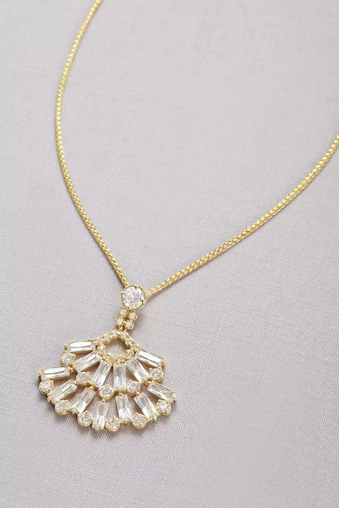 Crystal Baguette Pendant Necklace Image 2