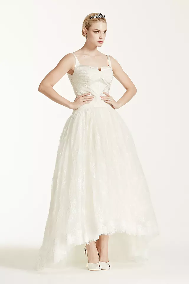 As-Is Lace High Low Tank Wedding D Image