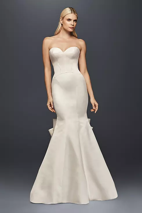 As-Is Seamed Satin Wedding Dress Image 1