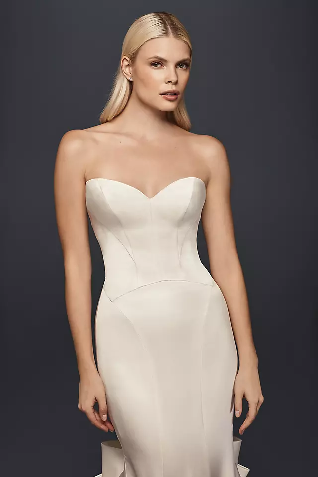 As-Is Seamed Satin Wedding Dress Image 3