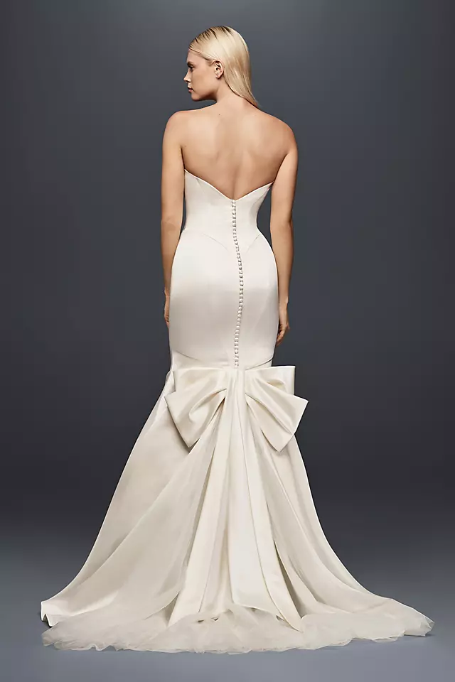 As-Is Seamed Satin Wedding Dress Image 2
