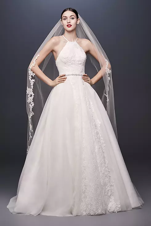 As-Is Halter-Tie Tulle Ball Gown Wedding Dress Image 1