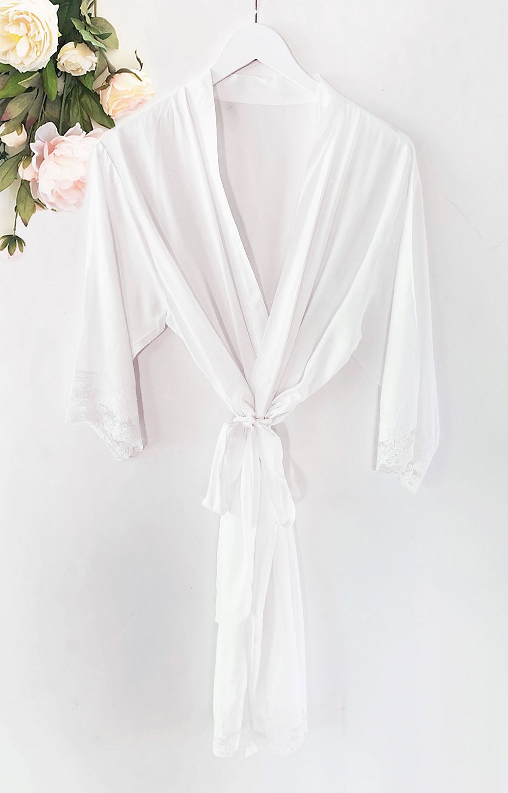 Mother of the Groom Cotton Robe With Lace Trim Image 2