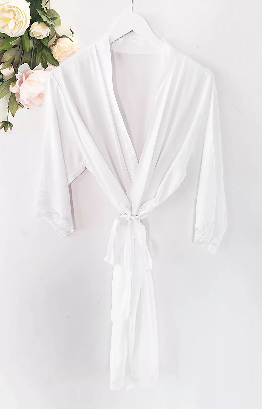 Mother of the Bride Cotton Robe With Lace Trim Image