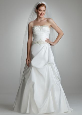Strapless Beaded Ballgown with Pick Up Skirt Image