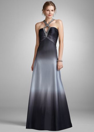 Silver Ombre Halter Gown | David's Bridal