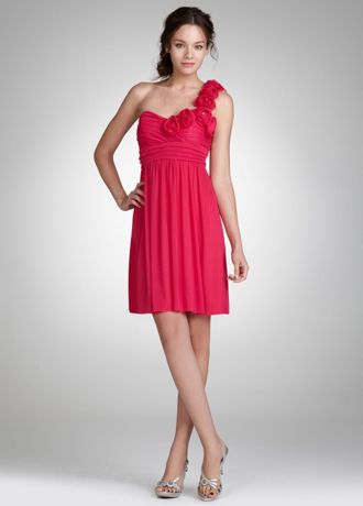 Floral One Shoulder Mesh Dress Image