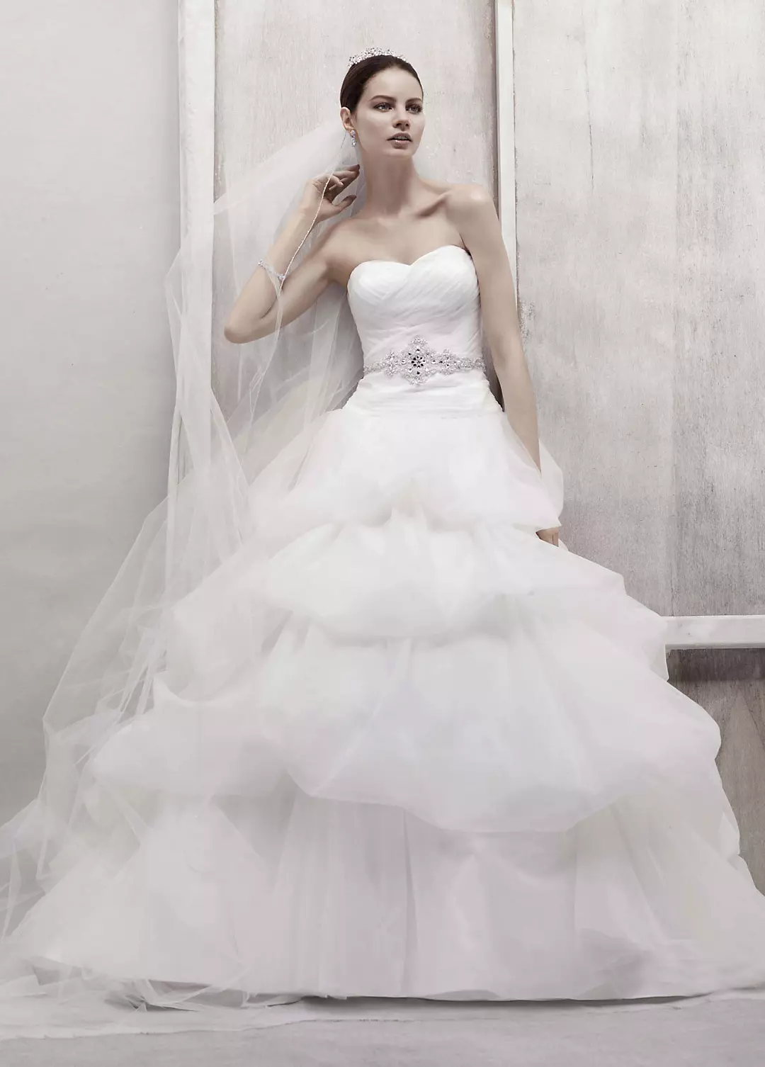 Tulle Ball Gown with Pick Up Skirt Image