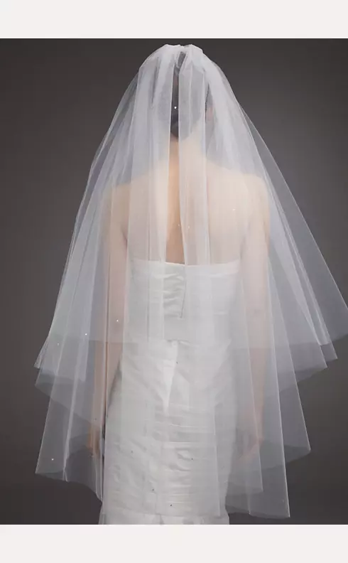 Two Tier Walking Veil with Scattered Crystals Image 3