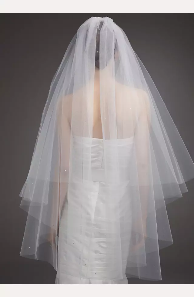 Two Tier Walking Veil with Scattered Crystals Image