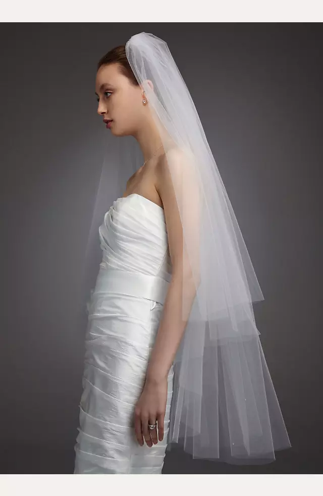 Two Tier Walking Veil with Scattered Crystals Image 4