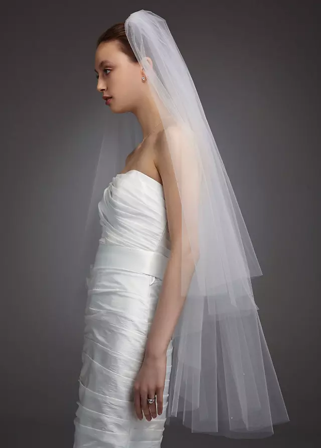 Two Tier Walking Veil with Scattered Crystals Image 4