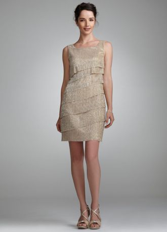 Sleeveless Tiered Short Dress with Pleating Image