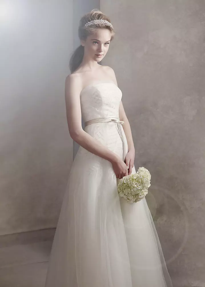 White by Vera Wang A-line Organza Wedding Dress David's Bridal