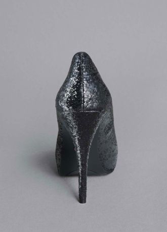 David Pee Glitter Peep Toe Platform Pump | David's Bridal