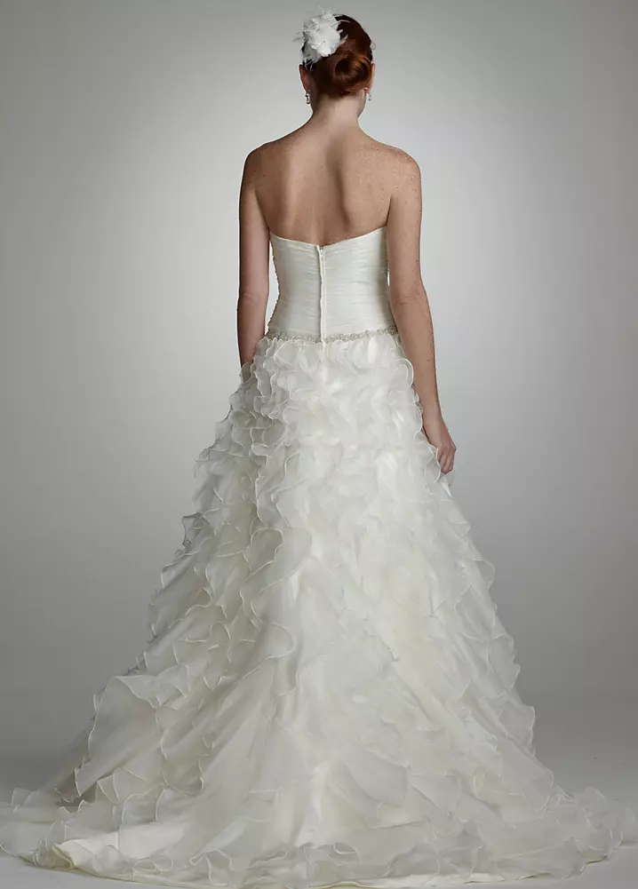 Strapless Organza Ball Gown with Ruffle Detail David's Bridal