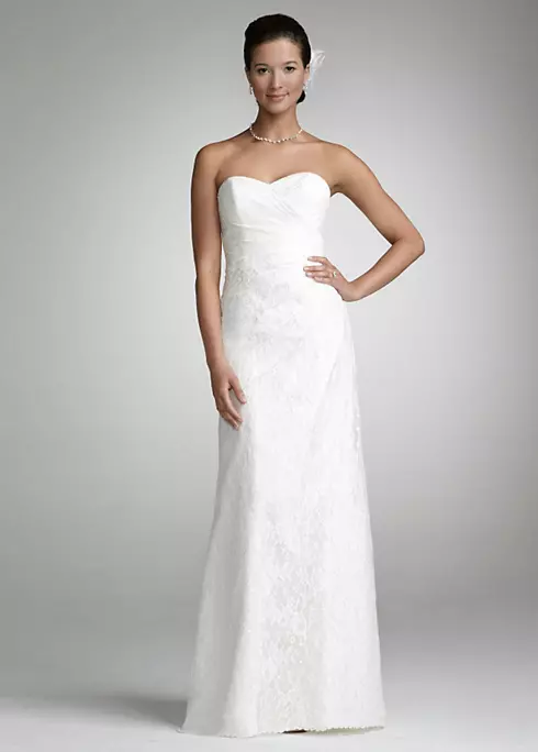 Extra Length Sweetheart Strapless Lace Gown Image 1
