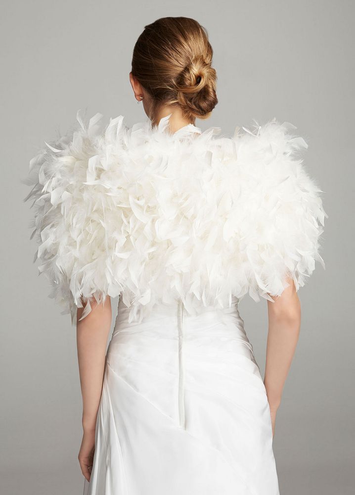 David's Bridal Feather Shawl/Wrap | eBay