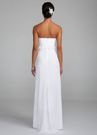 white strapless chiffon dress