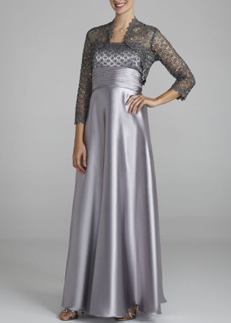 Mother of Bride Lace Dress with Bolero Jacket