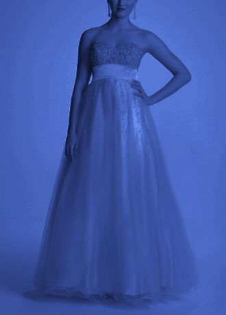 Strapless Beaded Prom Ball Gown with Tulle Skirt Image