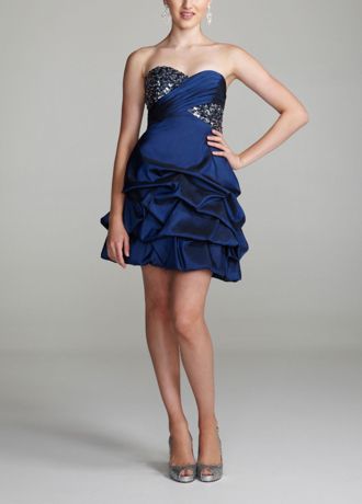 Short Strapless Homecoming Dress with Sequin Bust Image