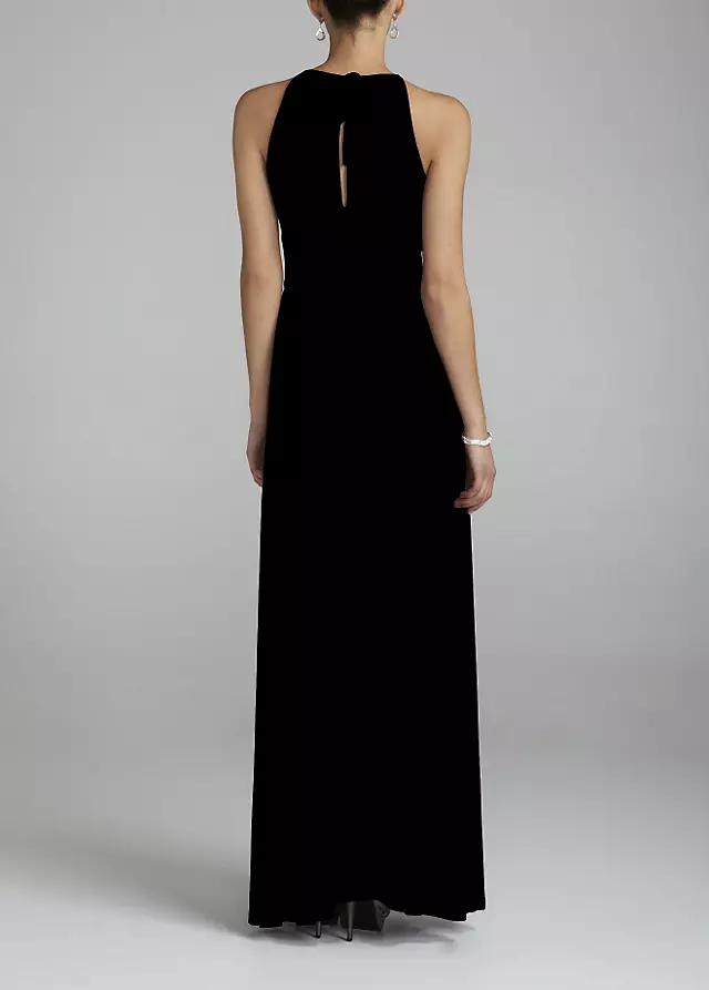 Jersey Dress with Keyhole Neck and Beaded Waist Image 3