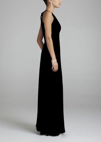 Jersey Dress with Keyhole Neck and Beaded Waist | David's Bridal Jersey Dress with Keyhole Neck and Beaded Waist | David's Bridal