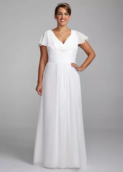 As-Is Flutter Sleeve Plus Size Wedding Dress  Image 1