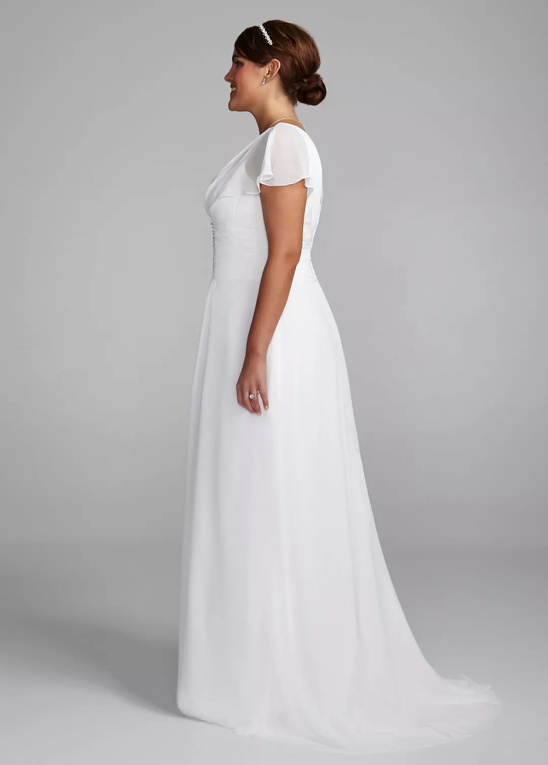 As-Is Flutter Sleeve Plus Size Wedding Dress  Image 3