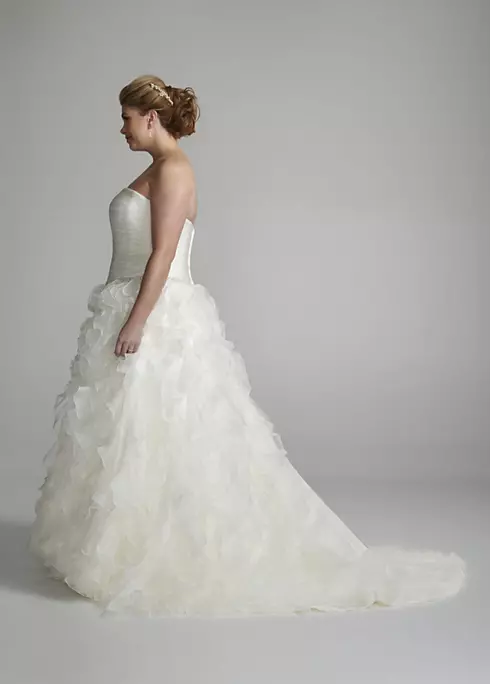 Strapless Organza Ball Gown with Ruffle Detail Image 3