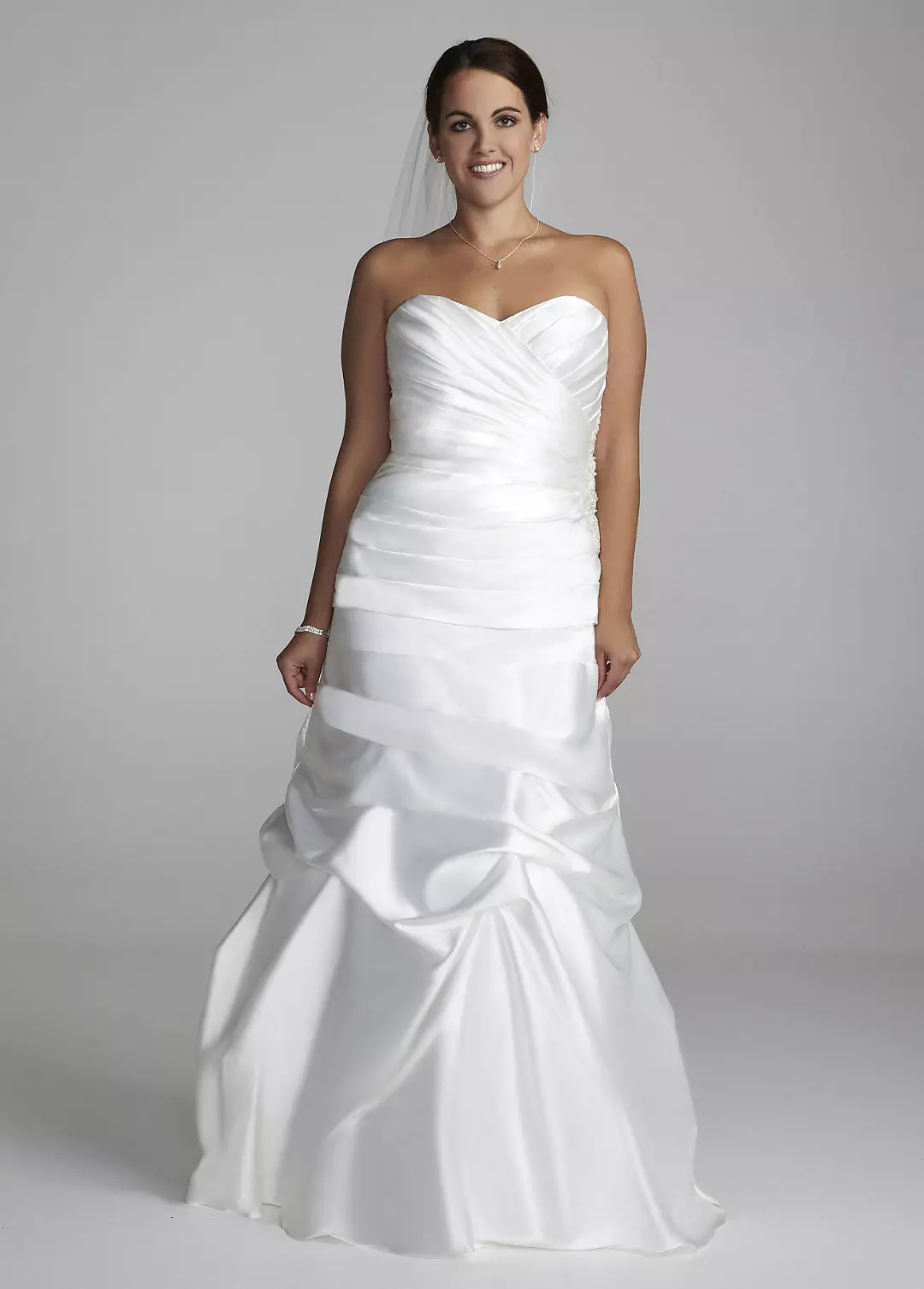 Sweetheart Charmeuse Gown with Pick-Up Skirt Image