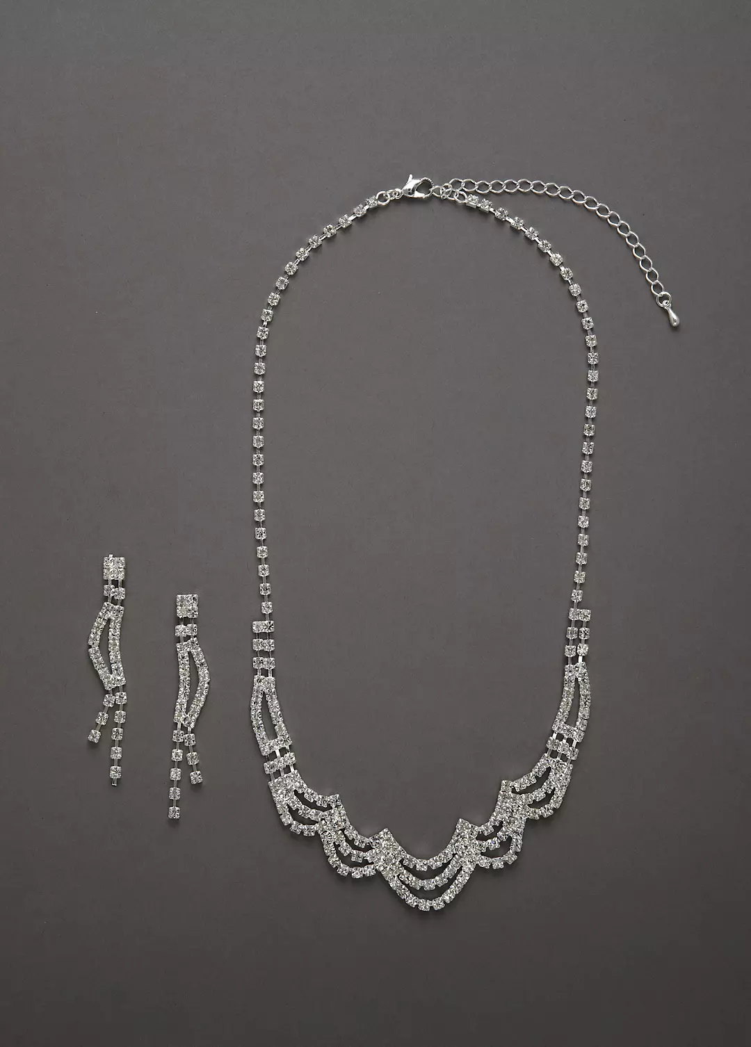 Scalloped Design Necklace and Earring Set Image