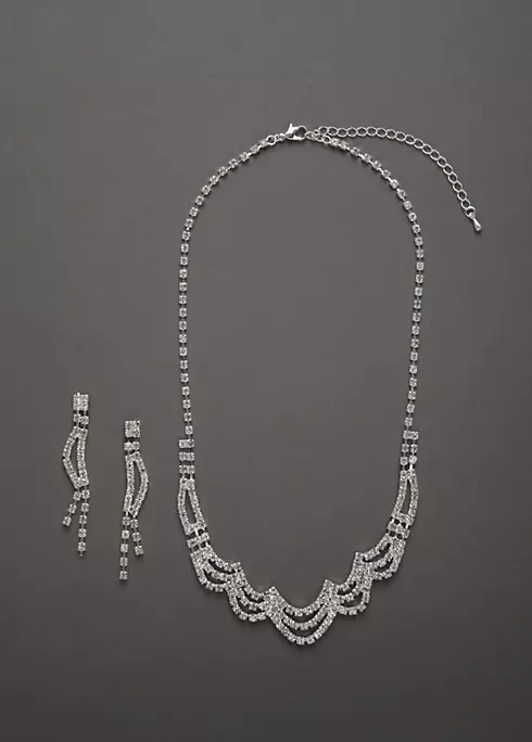 Scalloped Design Necklace and Earring Set Image 1
