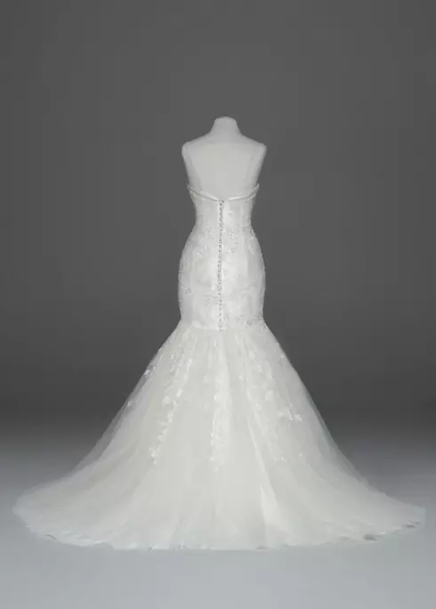 Oleg Cassini Layered Lace Mermaid Wedding Dress Image 3