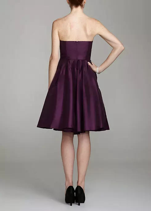 Strapless Taffeta Dress with Full Skirt Image 3