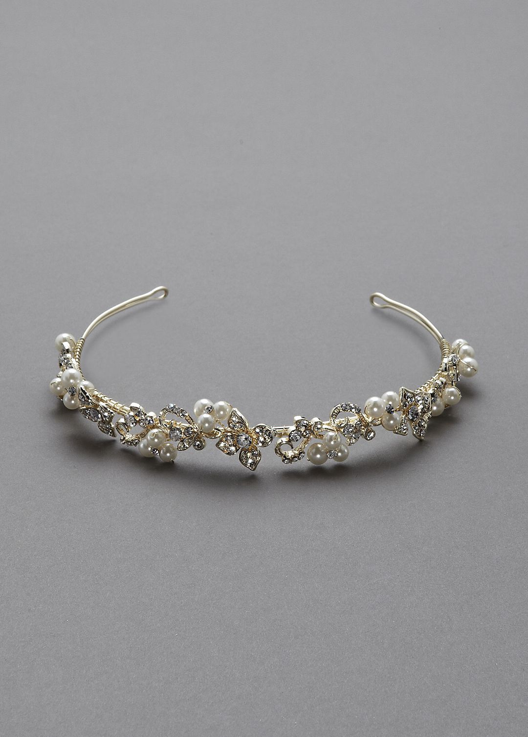 Crystal Floral and Pearl Cluster Headband Image 4