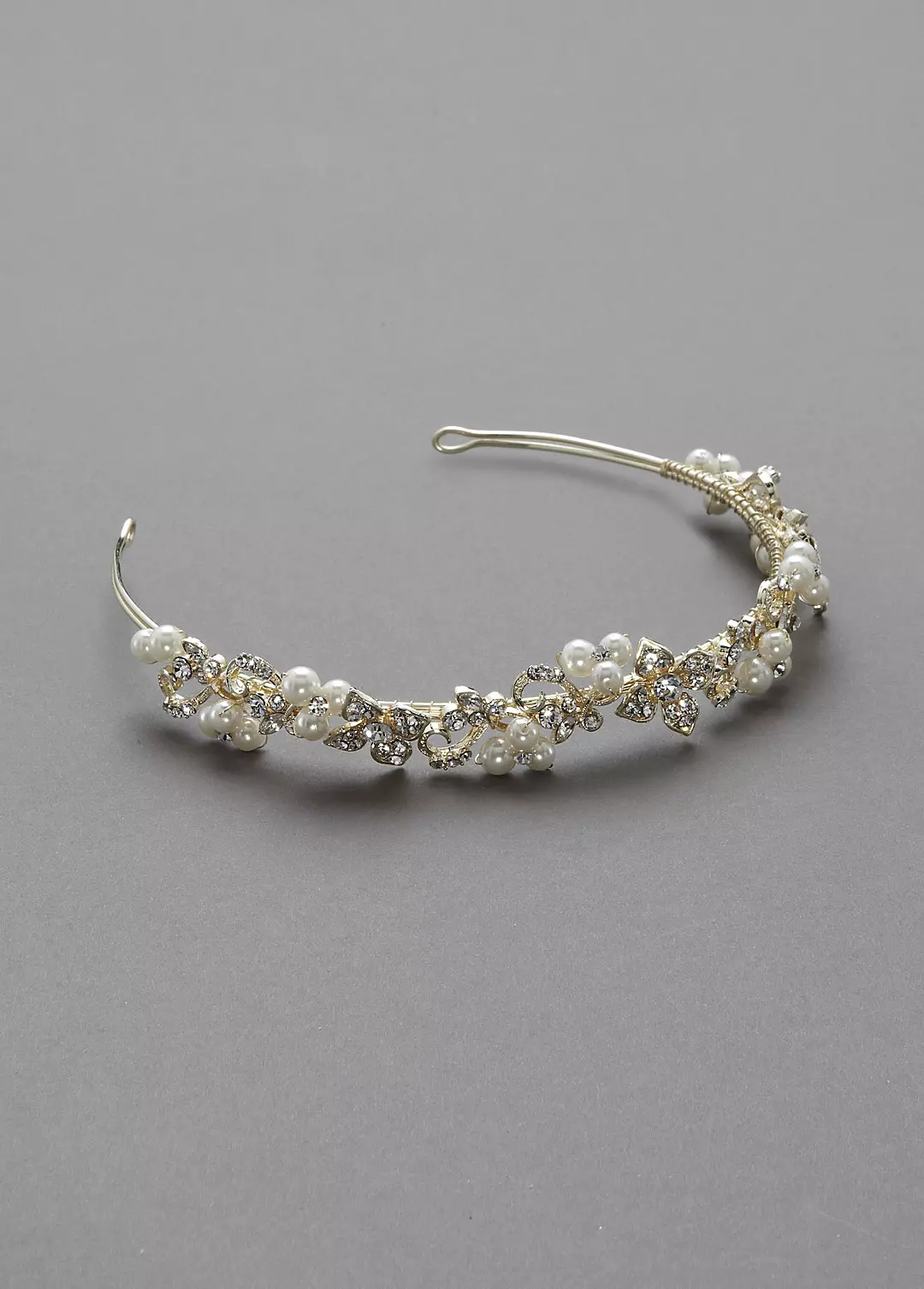 Crystal Floral and Pearl Cluster Headband Image 3